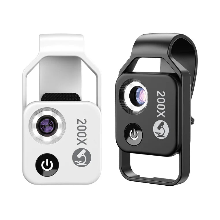 ZOMMIXA: 200X HD Pocket Microscope with LED Light & Phone Clip
